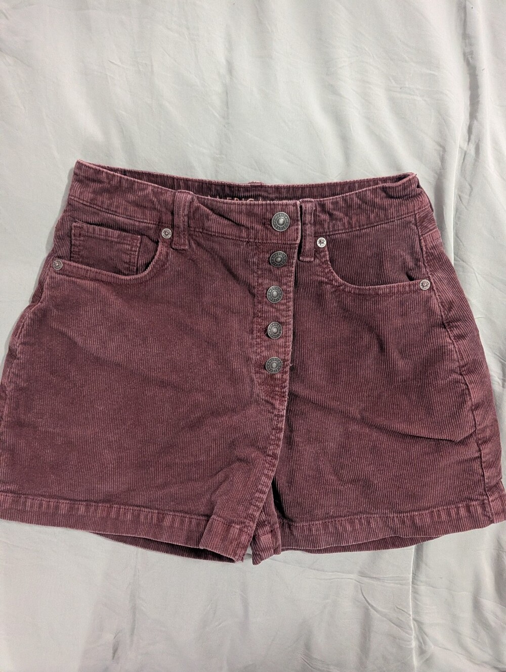 American Eagle Outfitters Women's Corduroy Shorts Skort in Dark Plum. Like New,2